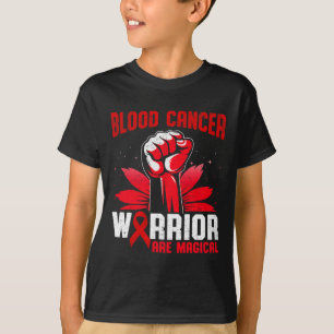 Blood Cancer Warriors Are Magical Unicorn Red Ribb T-Shirt