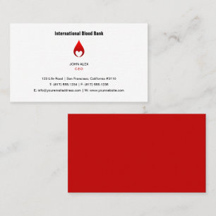 Blood Donation Blood Bank Business Card