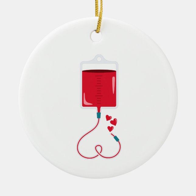 Blood Donation Ceramic Tree Decoration (Front)