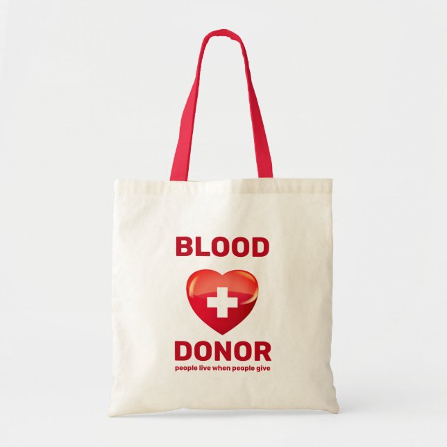 Blood Donor - Heart w Cross (People live when...) Tote Bag (Front)
