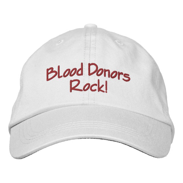 Blood Donors Rock! Embroidered Hat (Front)