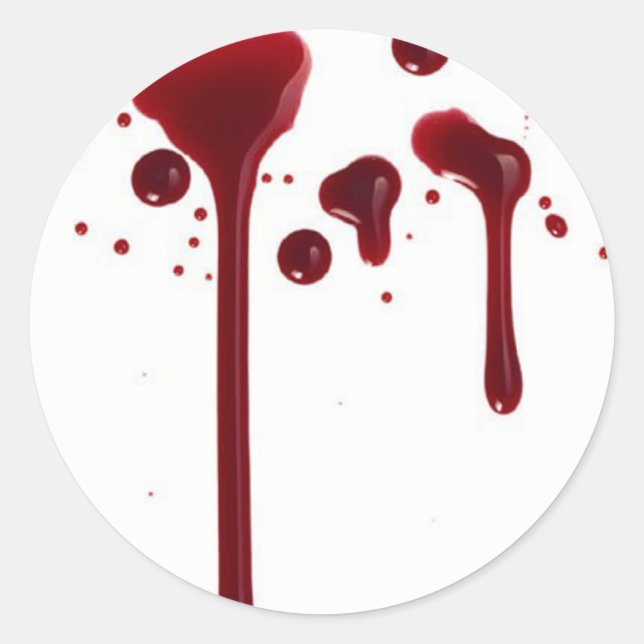 blood drip classic round sticker (Front)