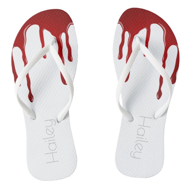 Blood Dripping Horror Halloween Design Jandals (Footbed)