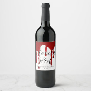 Blood Dripping Horror Halloween Design Wine Label