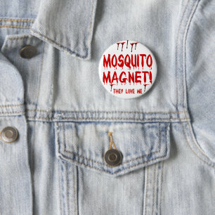 Blood Dripping Mosquito Magnet They Love Me 6 Cm Round Badge