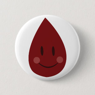 Blood Drop 6 Cm Round Badge