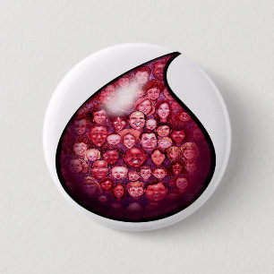 Blood Drop 6 Cm Round Badge