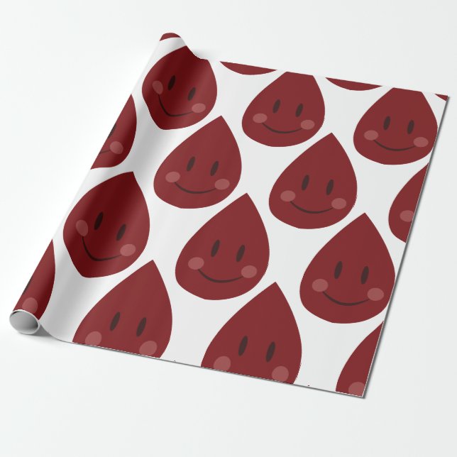 Blood Drop Wrapping Paper (Unrolled)