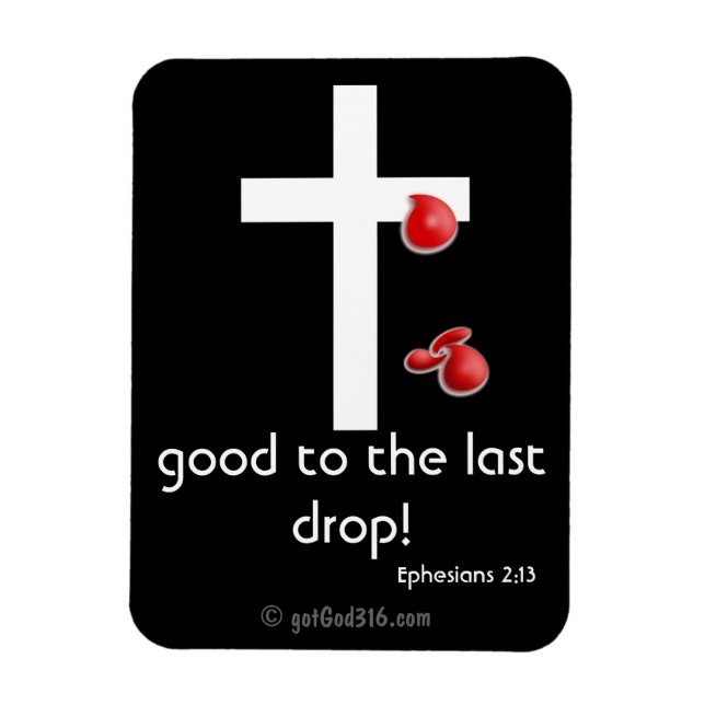 Blood Drops gotGod316.com Cross Magnet (Vertical)