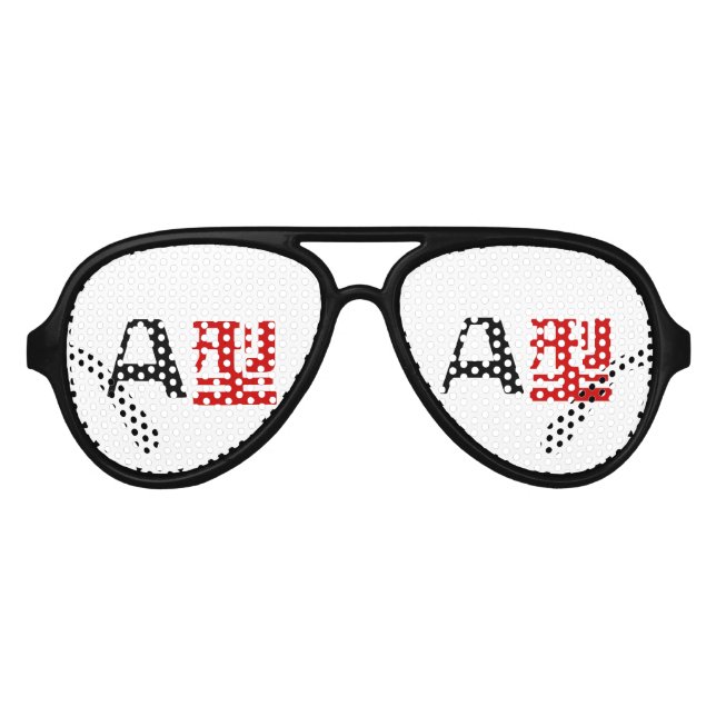 Blood Group A Japanese Kanji Aviator Sunglasses (Front)