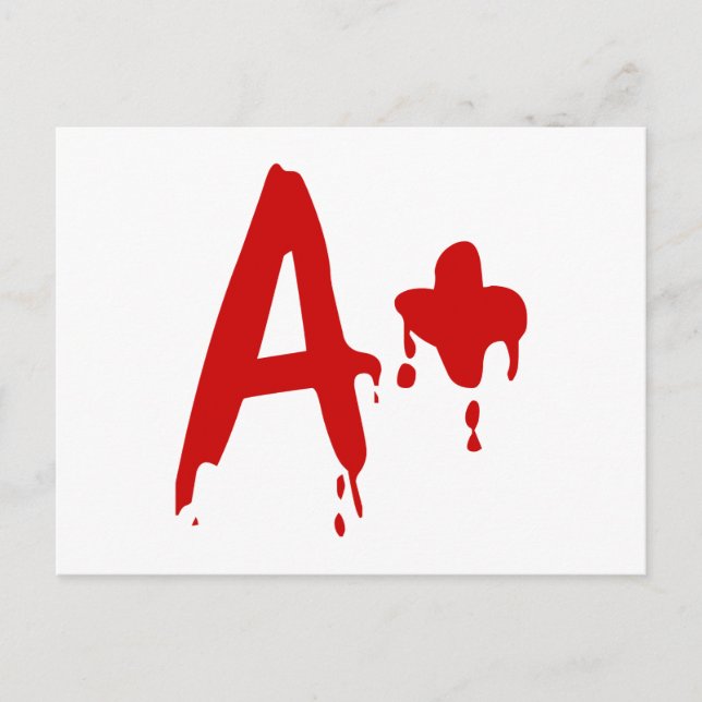 Blood Group A+ Positive #Horror Hospital Postcard (Front)