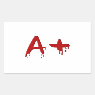 Blood group A positive Rectangular Sticker