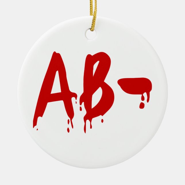 Blood Group AB- Negative #Horror Hospital Ceramic Tree Decoration (Front)
