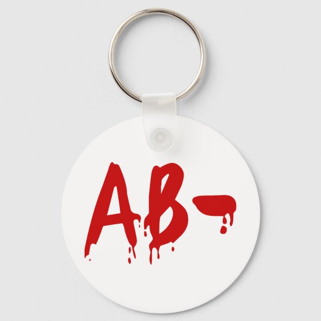 Blood Group AB- Negative #Horror Hospital Key Ring (Front)