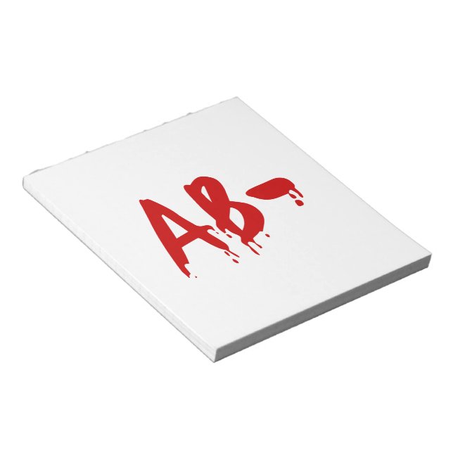 Blood Group AB- Negative #Horror Hospital Notepad (Angled)
