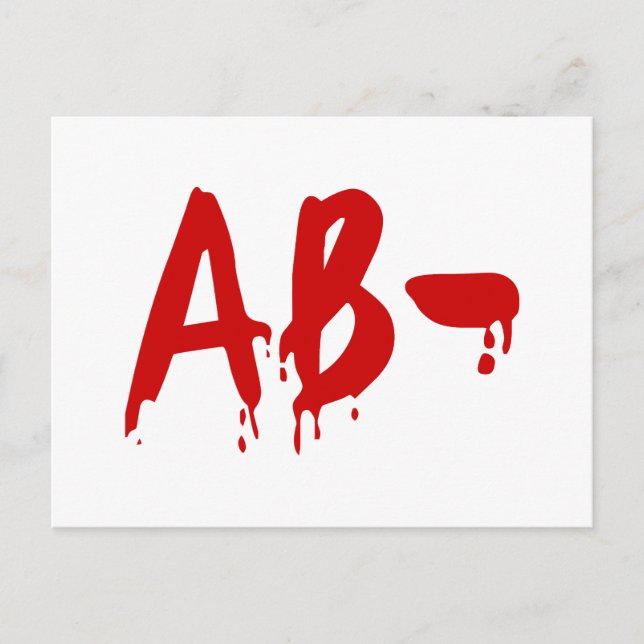 Blood Group AB- Negative #Horror Hospital Postcard (Front)