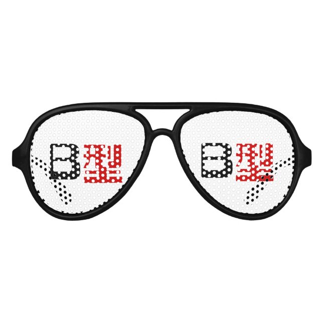 Blood Group B Japanese Kanji Aviator Sunglasses (Front)