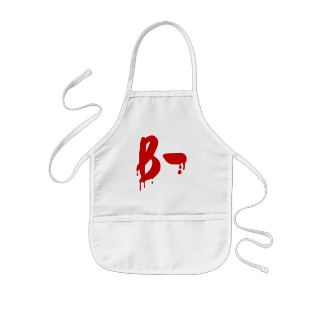 Blood Group B- Negative #Horror Hospital Kids Apron (Front)