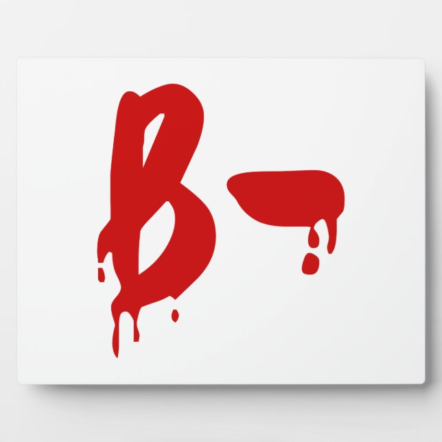 Blood Group B- Negative #Horror Hospital Plaque (Front)
