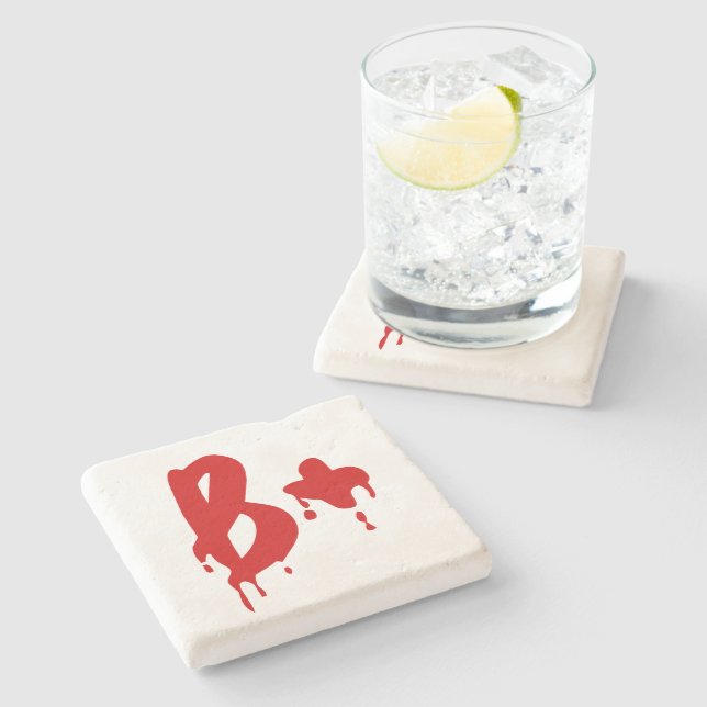Blood Group B+ Positive #Horror Hospital Stone Coaster (Side)