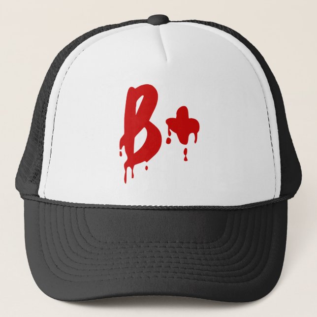 Blood Group B+ Positive #Horror Hospital Trucker Hat (Front)
