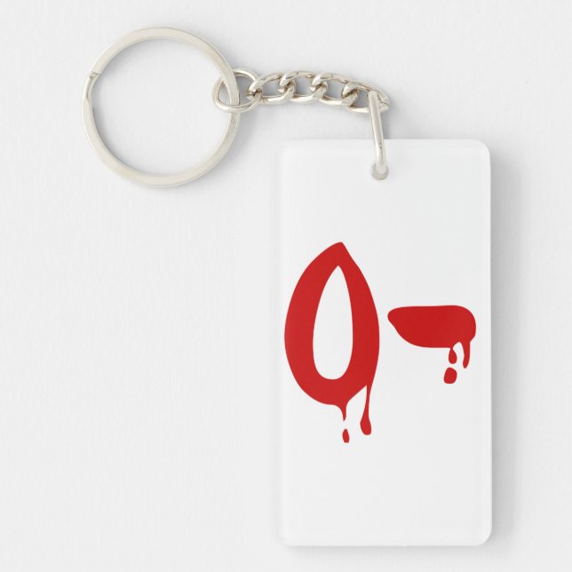 Blood Group O- Negative #Horror Hospital Key Ring (Front)