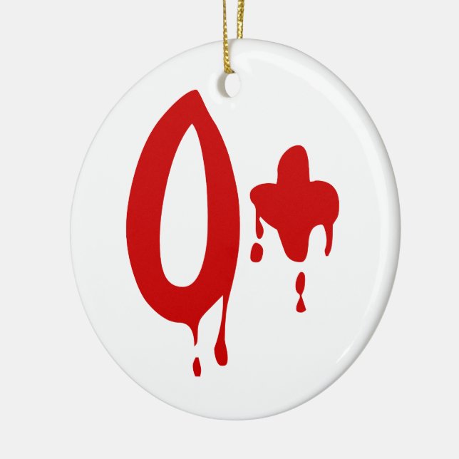 Blood Group O+ Positive #Horror Hospital Ceramic Tree Decoration (Left)