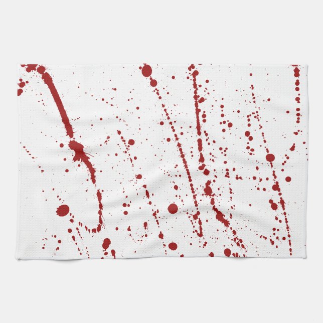 Blood, Halloween Bloody Stained Splatter Tea Towel (Horizontal)