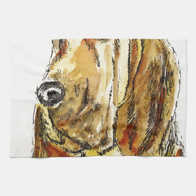 Blood Hound Dogs Tea Towel (Horizontal)