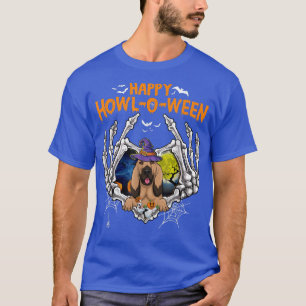 Blood Hound Skeleton Heart Happy HowlOWeen Costume T-Shirt