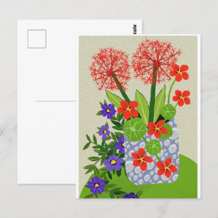 Blood lily , Surfinia and Nasturtium Postcard