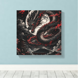 Blood Moon Dragon Canvas Print
