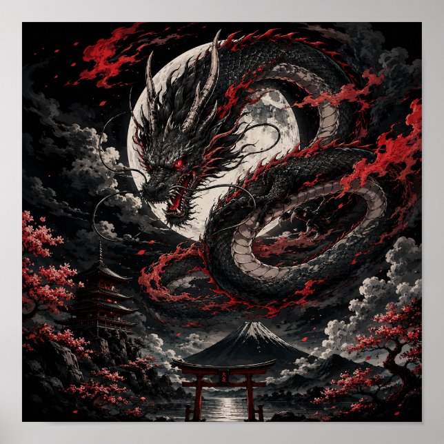 Blood Moon Dragon Poster (Front)