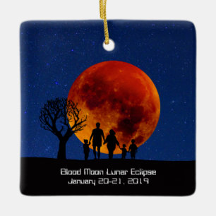 Blood Moon Lunar Eclipse 2019 Ceramic Ornament