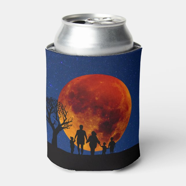 Blood Moon Lunar Eclipse Family Can Cooler (Can Front)