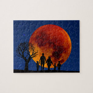 Blood Moon Lunar Eclipse Family Jigsaw Puzzle