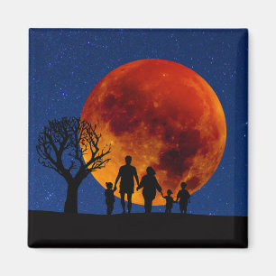 Blood Moon Lunar Eclipse Family Magnet