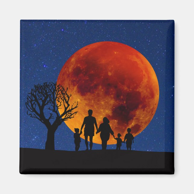 Blood Moon Lunar Eclipse Family Magnet (Front)