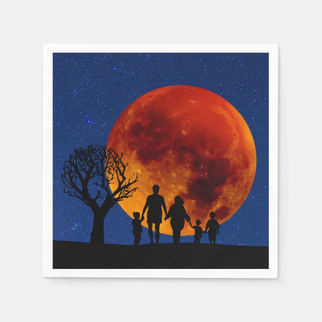 Blood Moon Lunar Eclipse Family Napkin (Front)