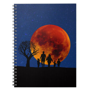 Blood Moon Lunar Eclipse Family Spiral Notebook