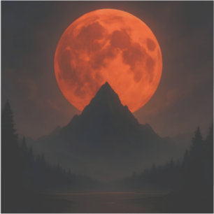 Blood Moon Over Mountain Sticker