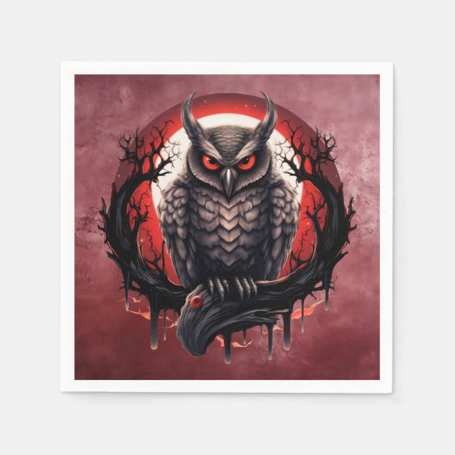 Blood Moon Owl Napkin (Front)