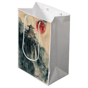 Blood Moon Pagoda Ink Wash Medium Gift Bag