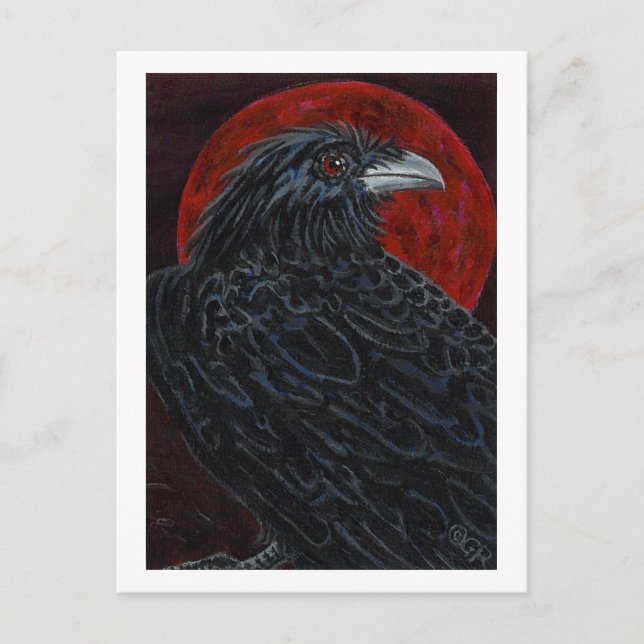 Blood Moon Raven Postcard (Front)