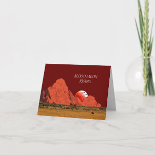 Blood Moon Rising Digital Art Customisable Thank You Card