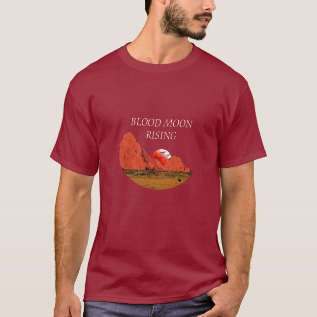 Blood Moon Rising Digital Art T-Shirt (Front)