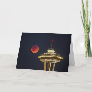 Blood Moon   Seattle Space Needle Card