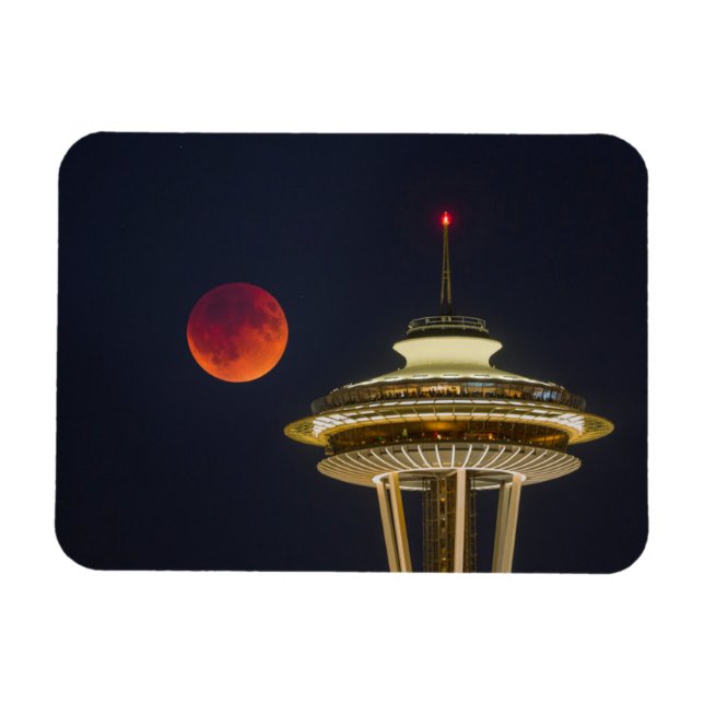 Blood Moon | Seattle Space Needle Magnet (Horizontal)