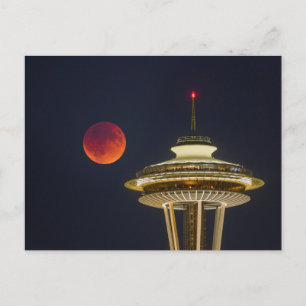 Blood Moon Seattle Space Needle Postcard