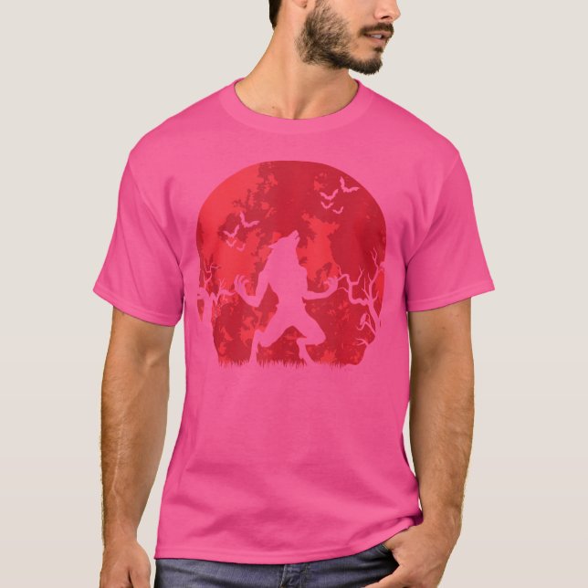 Blood Moon Werewolf Full Moon Halloween Werewolf T-Shirt (Front)